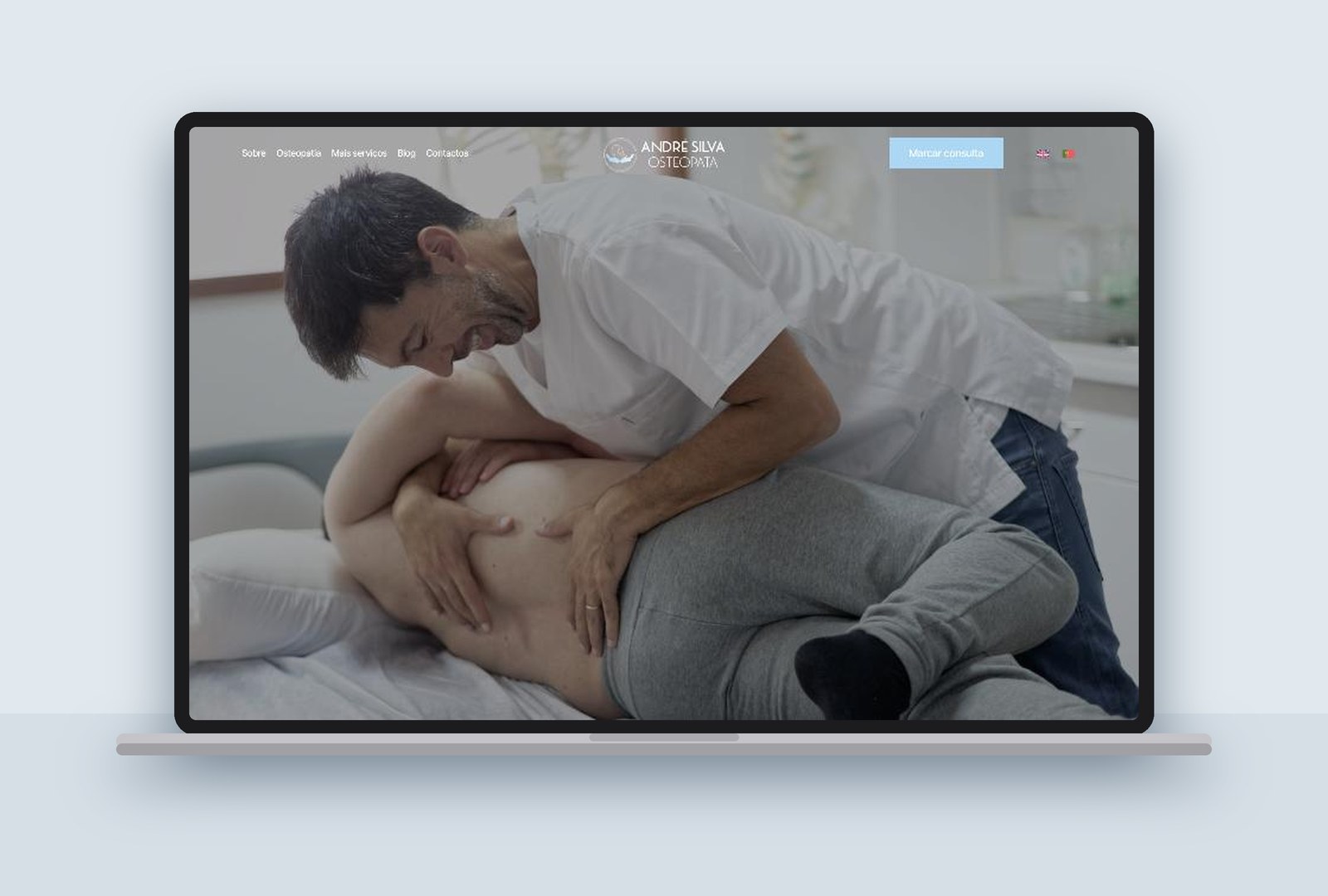 Mockup do website André Silva Osteopata criado pela incommun